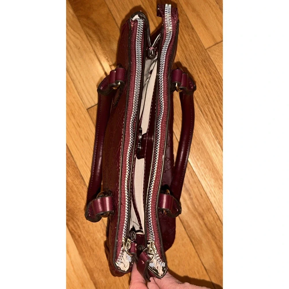 Nine West Allyce Signature Handbag Strap & Handle Brick‎ Red Color Medium Purse